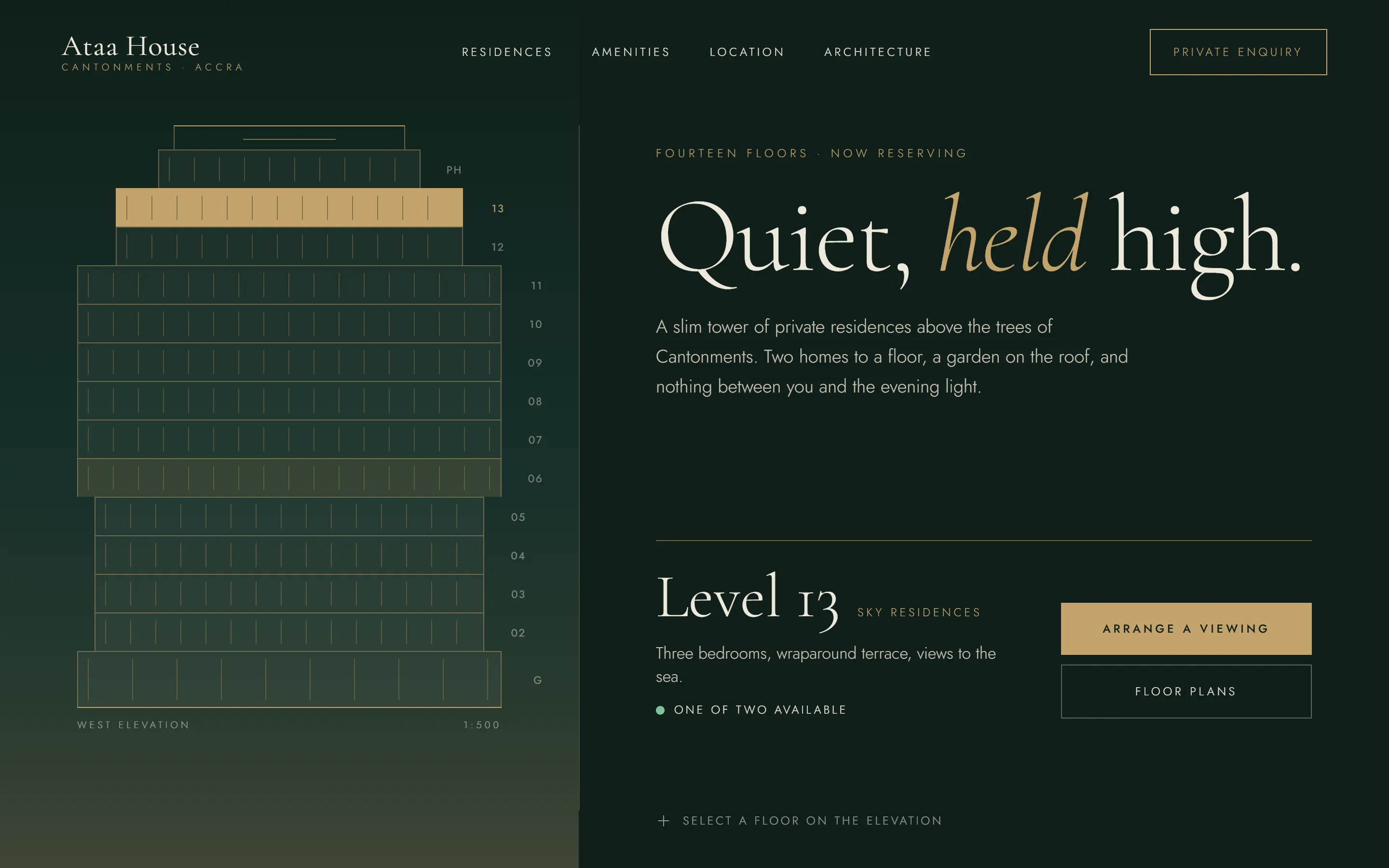 Ataa House luxury development website mockup